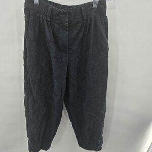 House of Harlow 1960 Black Embroidered Palm Trees Barrel Pants XS